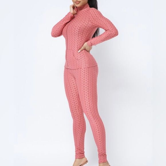 Mauve honeycomb two piece active set - Picture 8 of 10